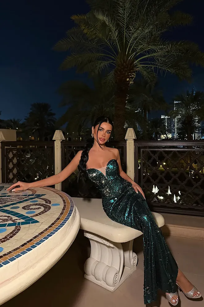 EYYO ATELIER Green Sexy Elegant Sequined Bodycon Dress Wholesale Clothing Birthday