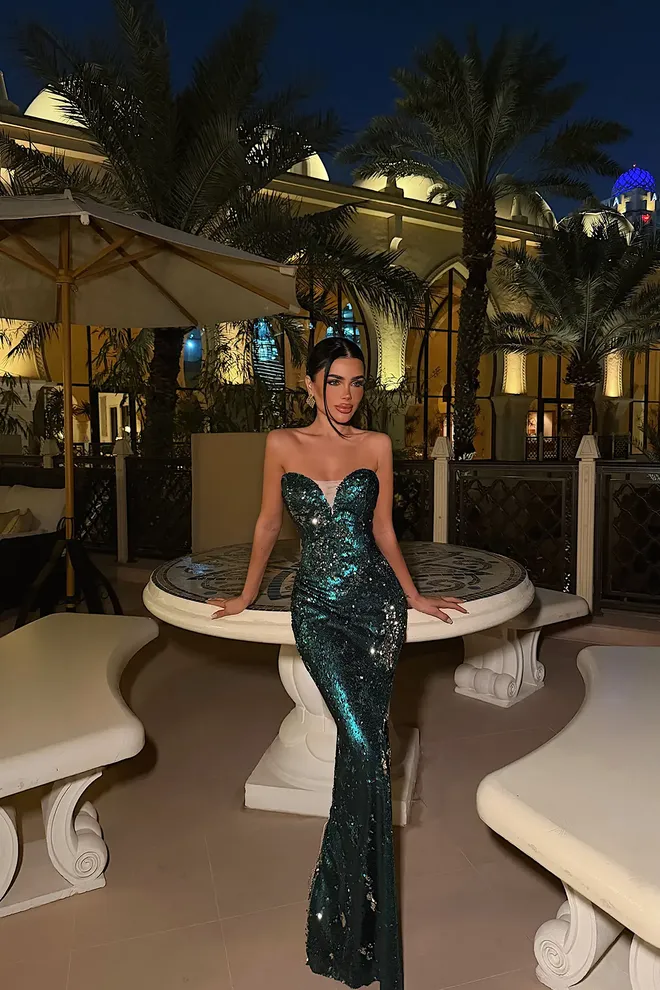 EYYO ATELIER Vestido Verde Sexy Elegante Con Lentejuelas Bodycon Ropa al por mayor Sexy