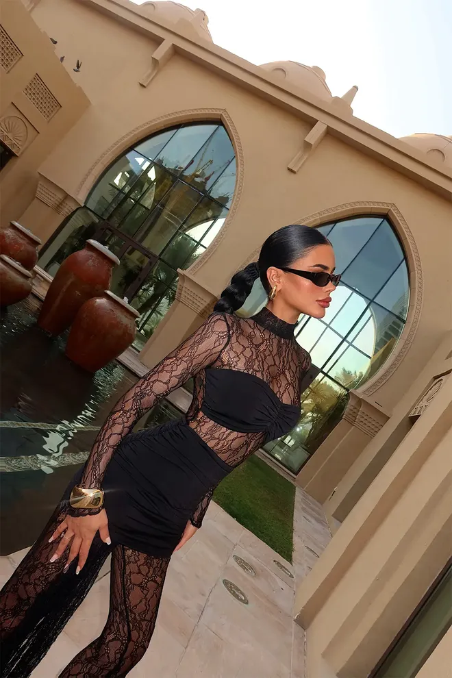 EYYO ATELIER Black Tailored Jumpsuit With High Neck And Long Sleeves Wholesale Clothing 1