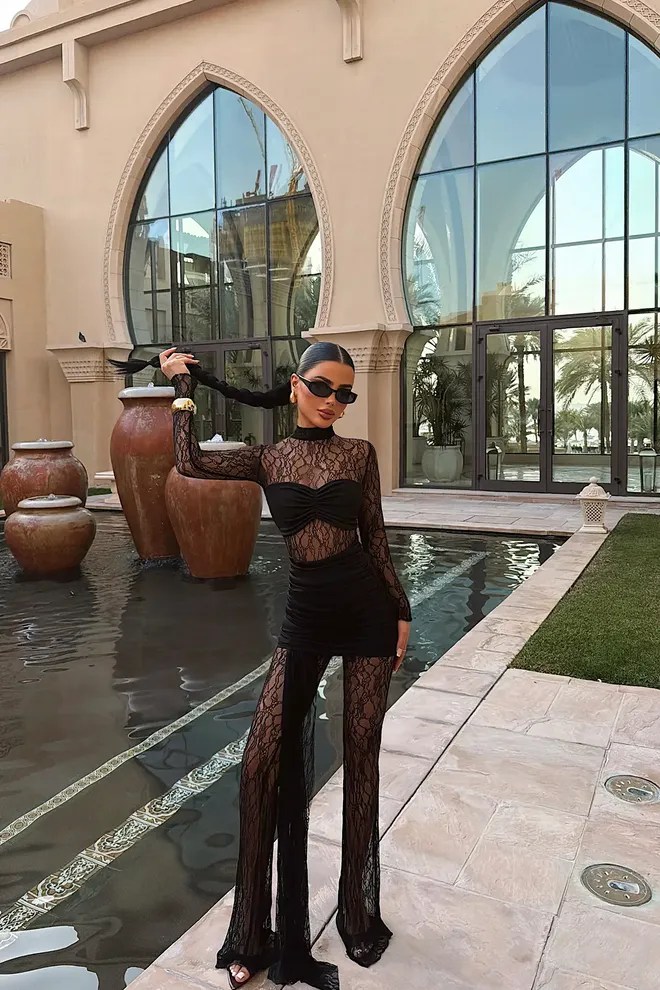 EYYO ATELIER Black Tailored Jumpsuit With High Neck And Long Sleeves Wholesale Clothing Spring