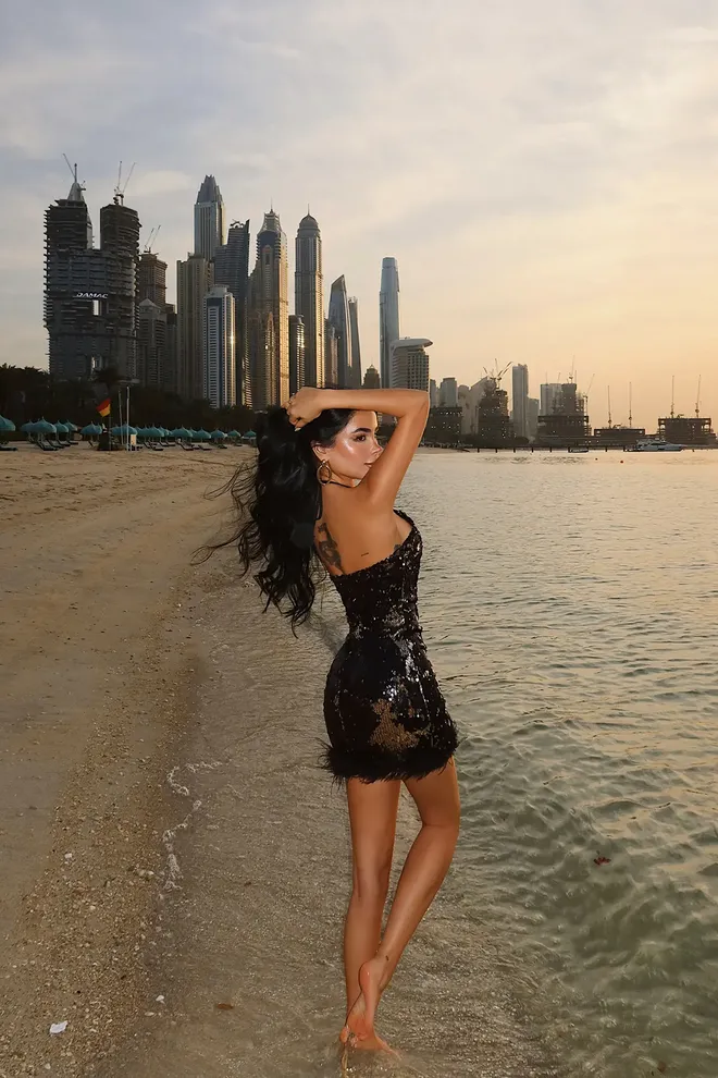 EYYO ATELIER Black Sequined Sexy Bodycon Mini Dress Wholesale Clothing Glam