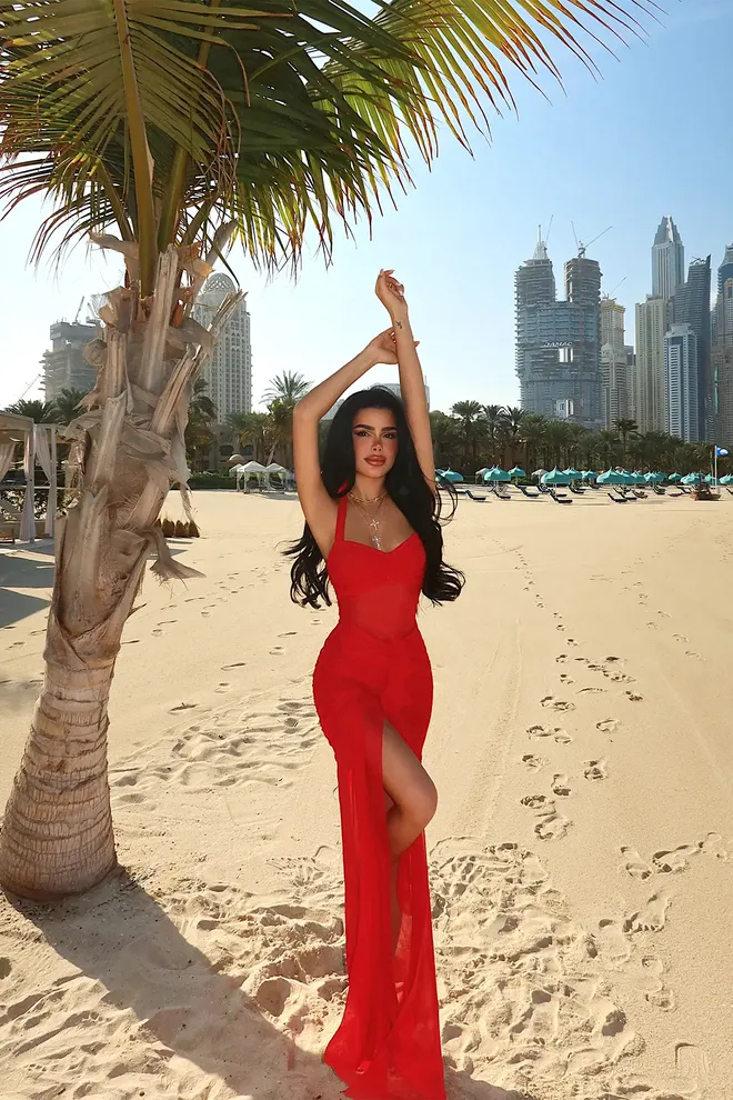 EYYO ATELIER Red Elegant Sexy Floor Length Slip Dress Wholesale Clothing Beach