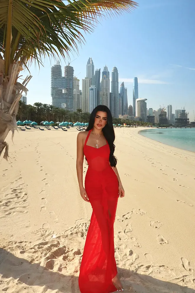 EYYO ATELIER Red Elegant Sexy Floor Length Slip Dress Wholesale Clothing Spring