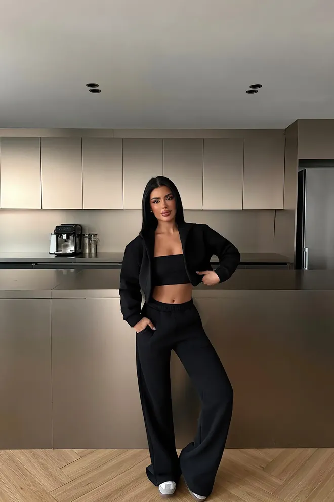 Ilia Σετ Μαύρο Casual Αθλητικό Streetwear Μεγάλα Μεγέθη Χονδρικό εμπόριο ενδυμάτων Casual