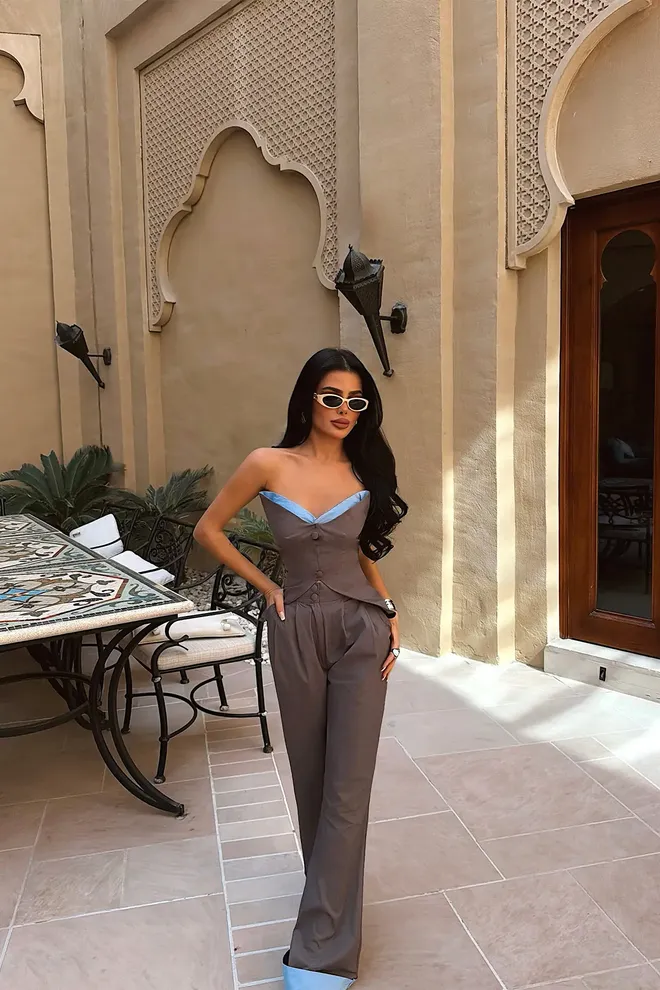 EYYO ATELIER Brown Elegant Formal Suit Wholesale Clothing Work