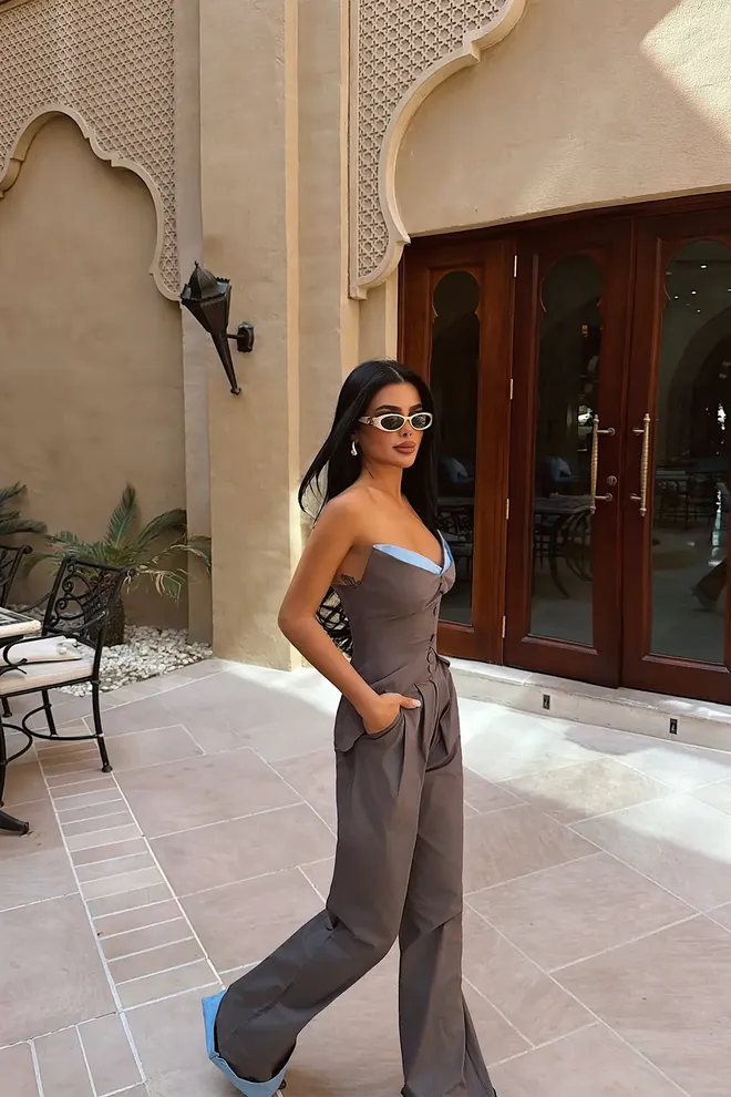 EYYO ATELIER Brown Elegant Formal Suit Wholesale Clothing 1