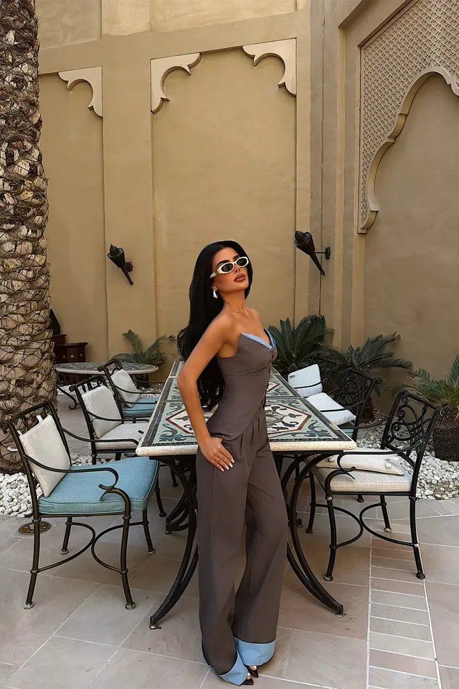 EYYO ATELIER Brown Elegant Formal Suit Wholesale Clothing Spring