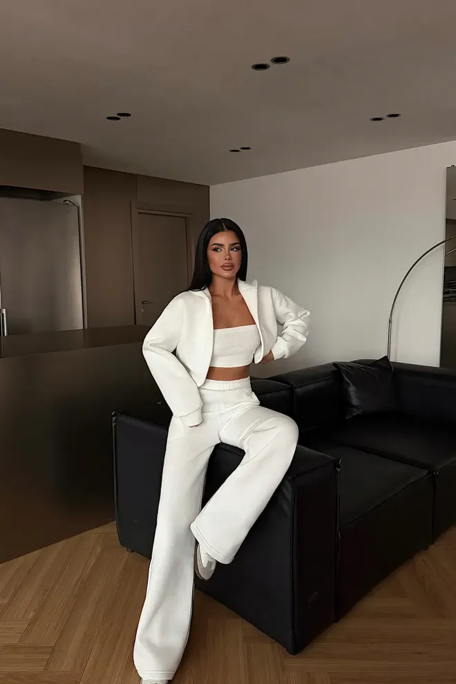 EYYO ATELIER White Strapless Palazzo Set Wholesale Clothing Casual