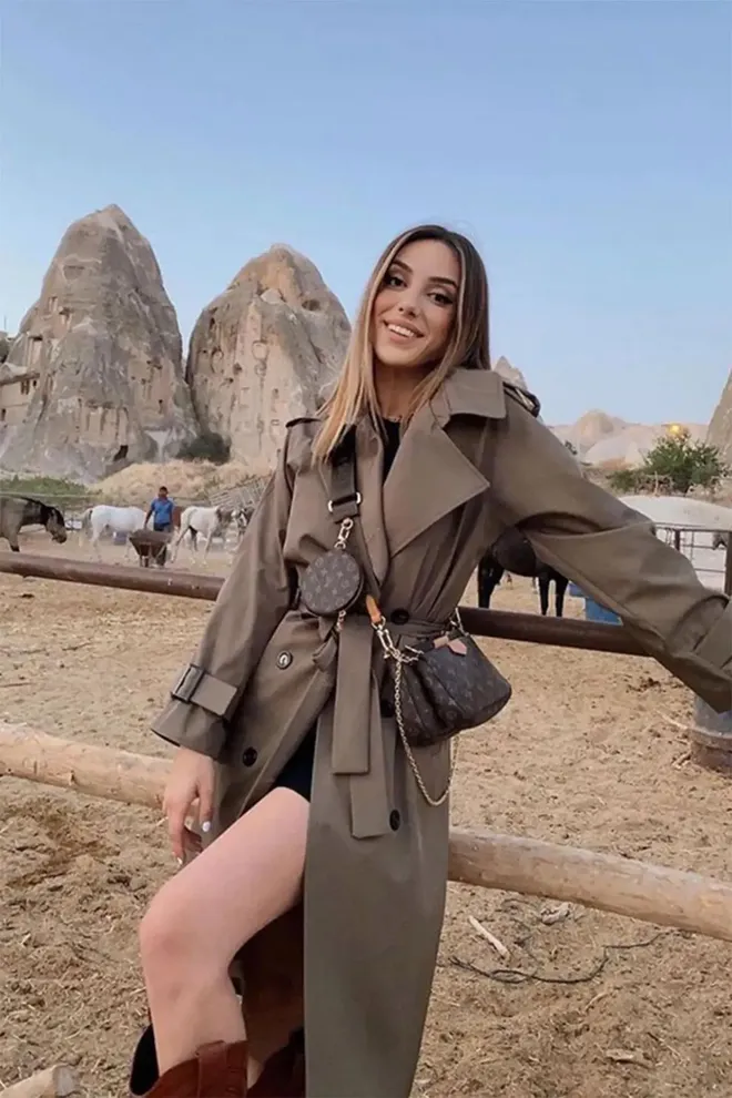 EYYO ATELIER Καφέ Καπαρντίνα Κομψό Με Κουμπιά Μονόκουμπο Χονδρικό εμπόριο ενδυμάτων Άνοιξη