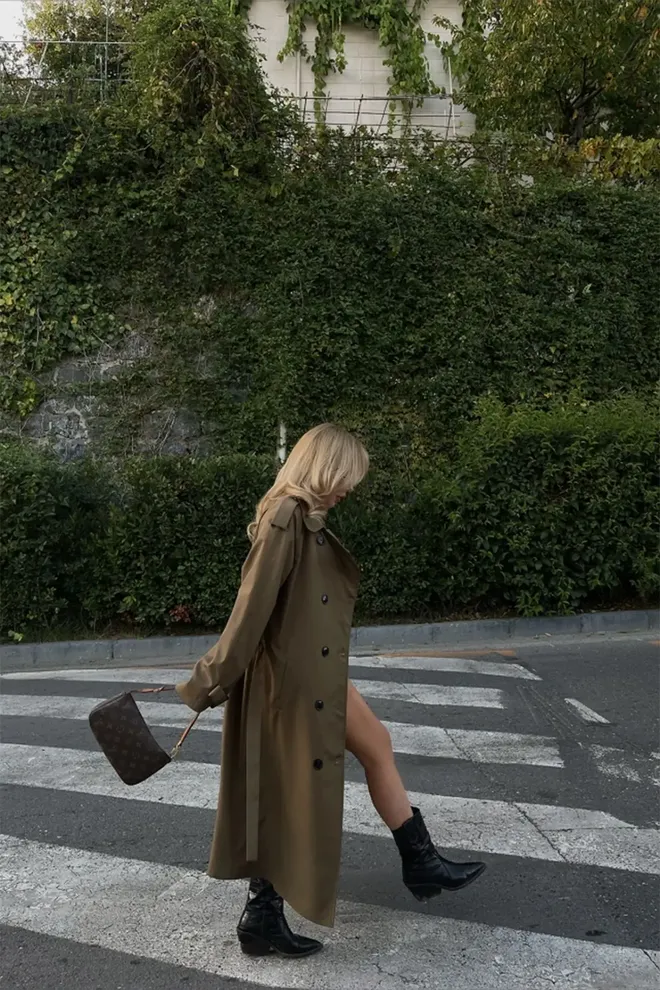 EYYO ATELIER Καφέ Καπαρντίνα Κομψό Με Κουμπιά Μονόκουμπο Χονδρικό εμπόριο ενδυμάτων Εργασία