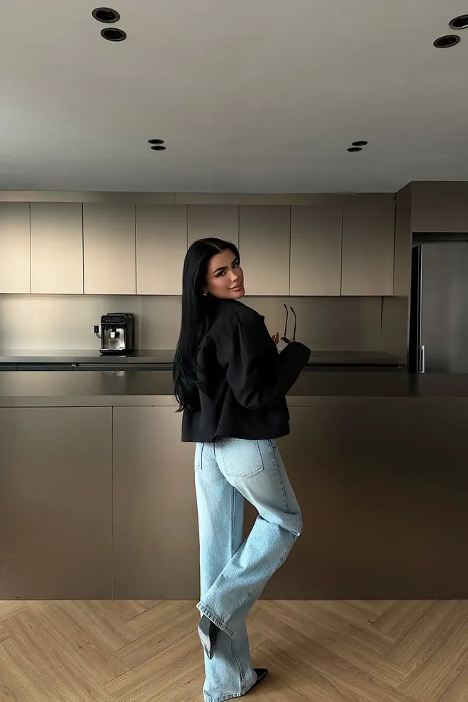 EYYO ATELIER Black Oversized Fit Overshirt Jacket Wholesale Clothing Spring