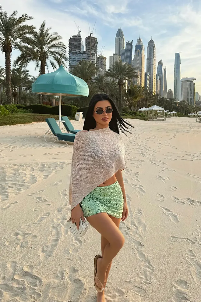 EYYO ATELIER Pončo Bež Seksi Ležerno Eleganten Glam Oblačila na debelo Ležerno