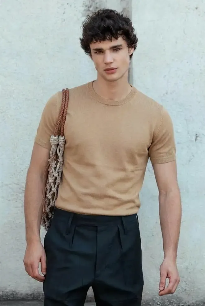 EYYO ATELIER Béžová Neformálna Elegantná Preppy Slim Fit Košeľa Veľkoobchod s oblečením Neformálny