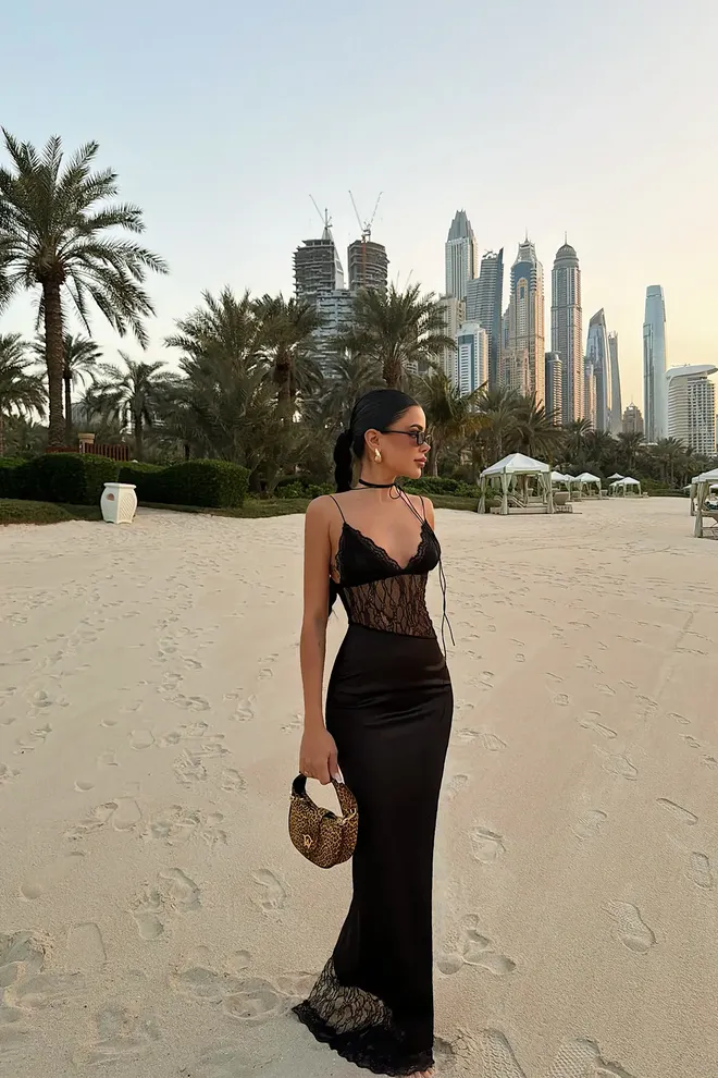 EYYO ATELIER Црн Секси Елегантан Формални Глам Хаљина Велепродаја одеће Секси