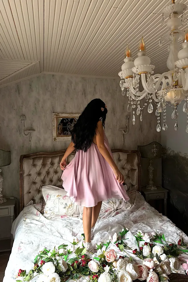 EYYO ATELIER Pink Elegant Sexy Casual Formal Dress Wholesale Clothing Sexy