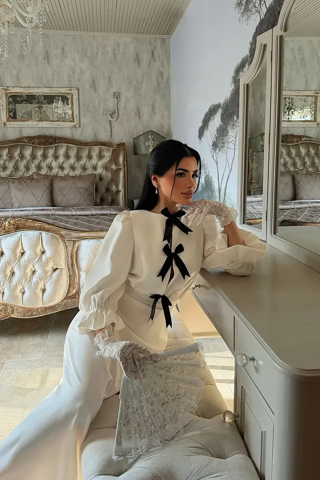 EYYO ATELIER Vestido Blanco Elegante Vintage Vaina Ropa al por mayor Modesto