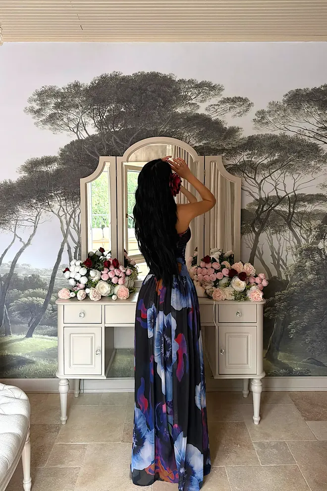 EYYO ATELIER فستان أسود ماكسي بليزر أنيق ملابس بالجملة جنسي