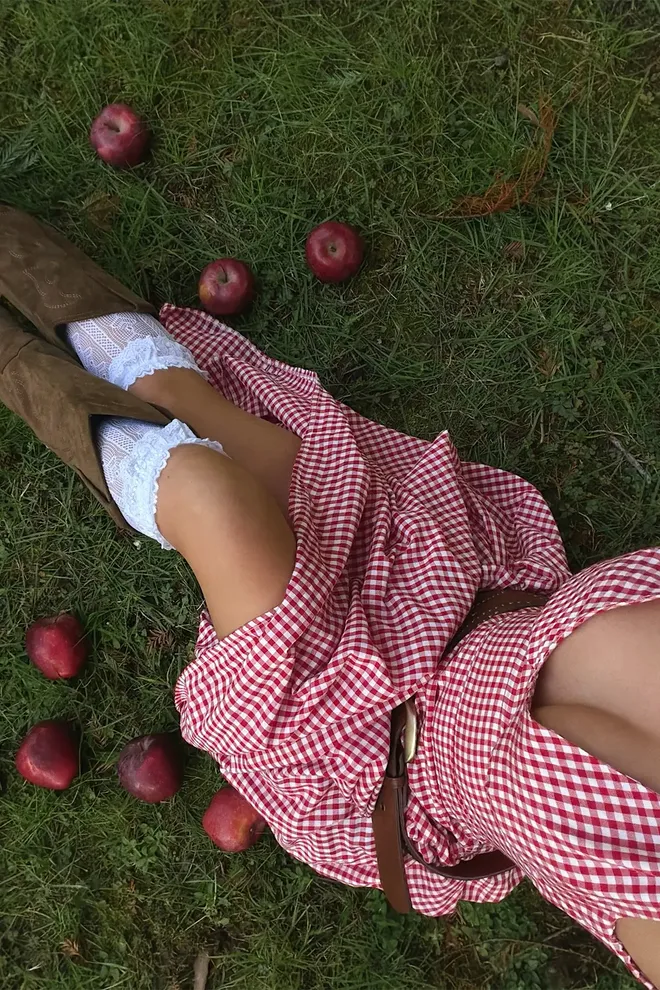 EYYO ATELIER Red Checkered A Line Sleeveless Dress Wholesale Clothing Spring