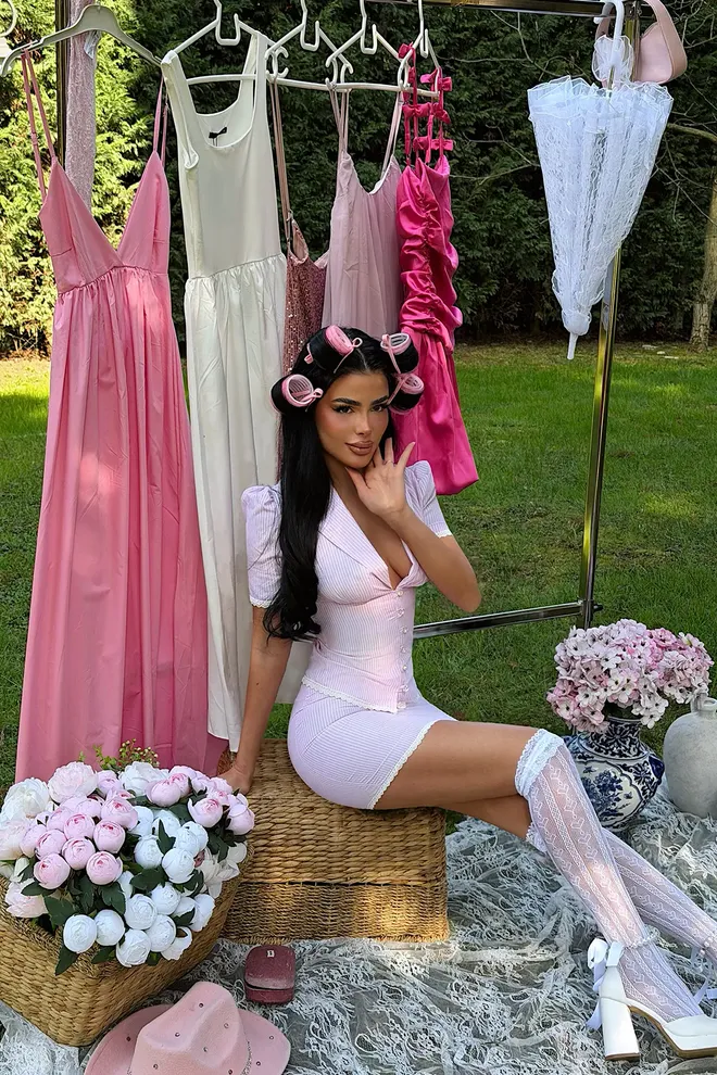 EYYO ATELIER Pink Sexy Vintage Bodycon Set Wholesale Clothing Spring