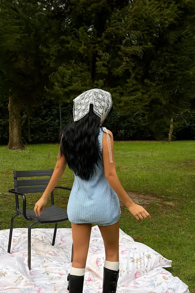 EYYO ATELIER Blauw Casual Streetwear Set Groothandel Kleding Vintage