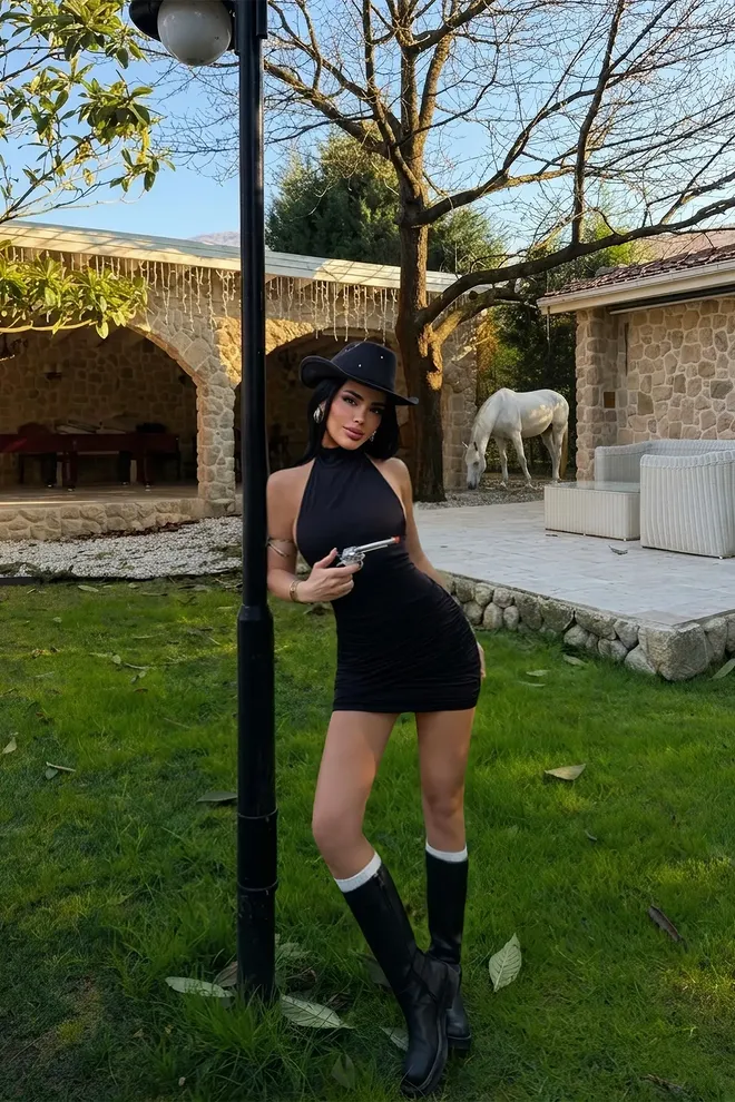 EYYO ATELIER Black Sexy Western Bodycon Mini Dress Wholesale Clothing 1