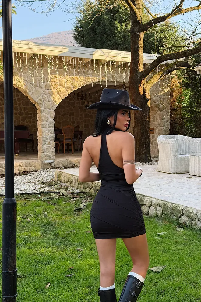 EYYO ATELIER Black Sexy Western Bodycon Mini Dress Wholesale Clothing Western