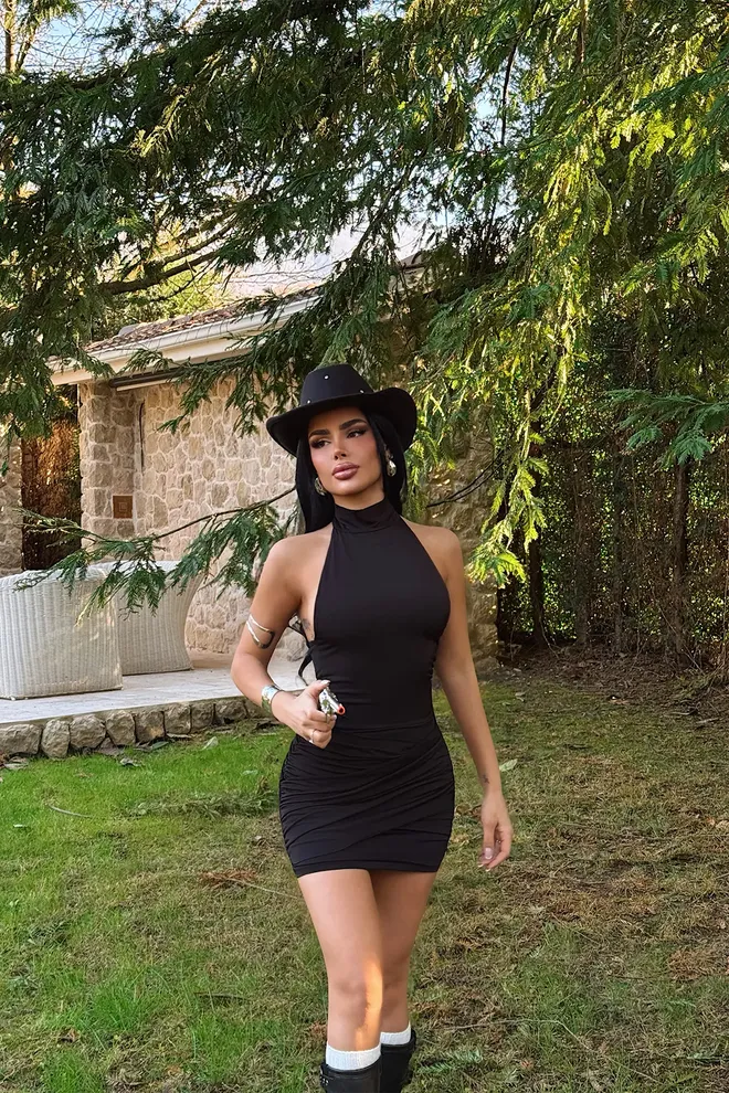 EYYO ATELIER Black Sexy Western Bodycon Mini Dress Wholesale Clothing Spring