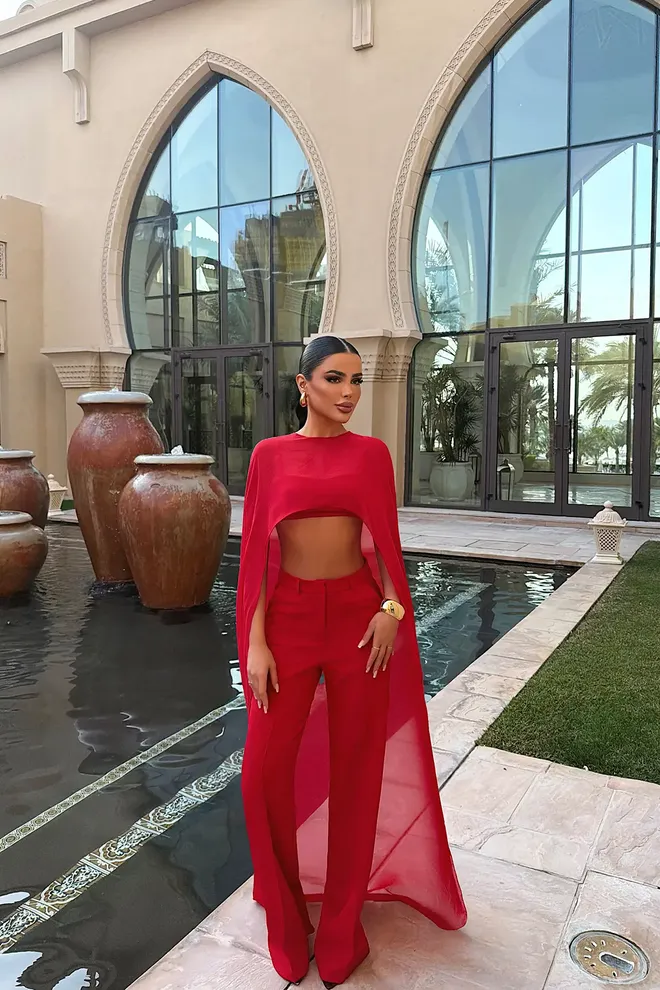 EYYO ATELIER Elegancki Czerwony Glam Komplet Hurtowa sprzedaż odzieży Seksowny