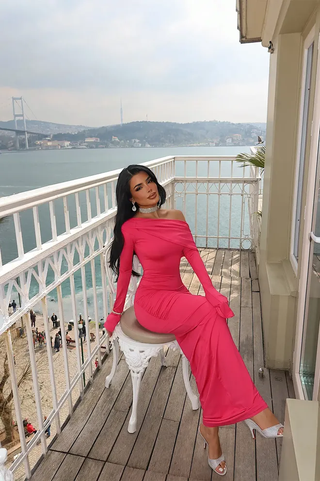 EYYO ATELIER Fuchsia Sexy Elegante Bodycon Jurk Groothandel Kleding Lente