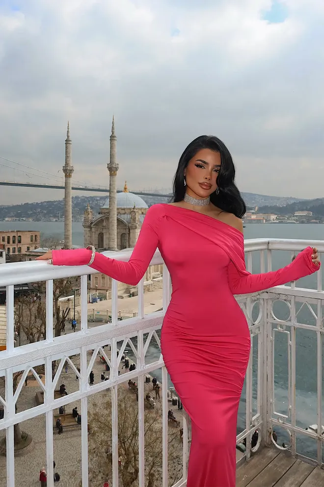 EYYO ATELIER Fuchsia Sexy Elegante Bodycon Jurk Groothandel Kleding Cocktail