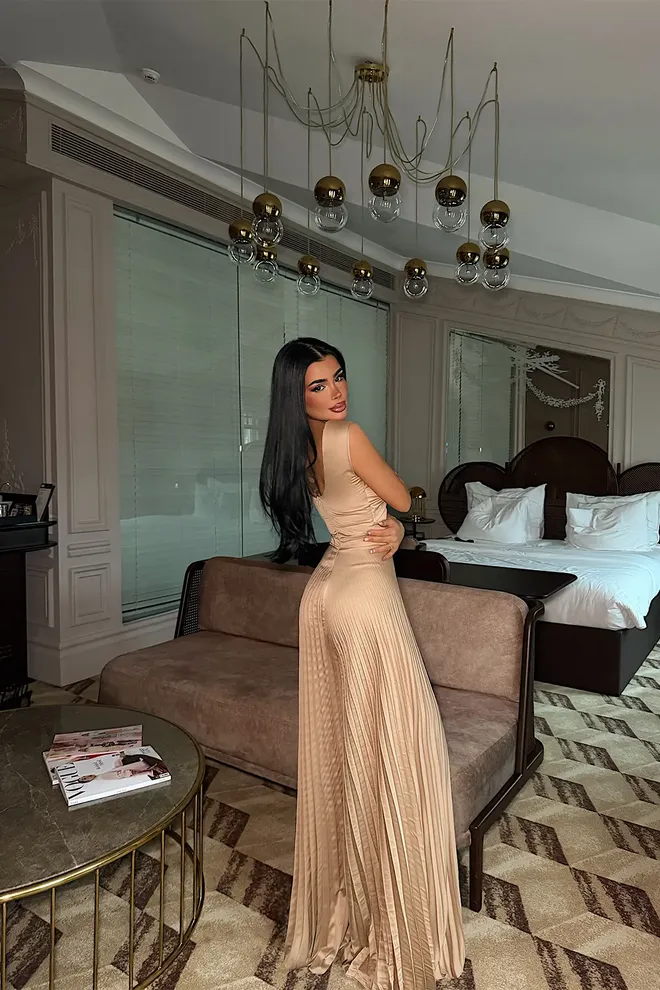 EYYO ATELIER Beige Slim Fit Tailored Jumpsuit Glam Groothandel Kleding 5