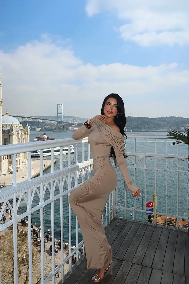 EYYO ATELIER Beige Sexy Elegante Formal Glam Vestido Bodycon Ropa al por mayor 1