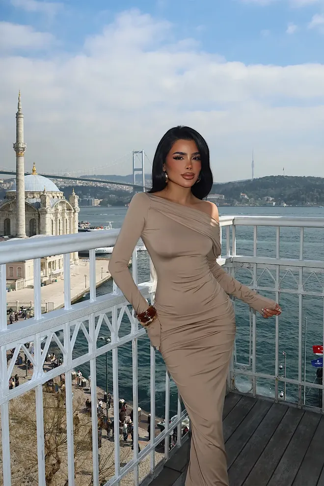 EYYO ATELIER Beige Sexy Elegante Formal Glam Vestido Bodycon Ropa al por mayor Cóctel