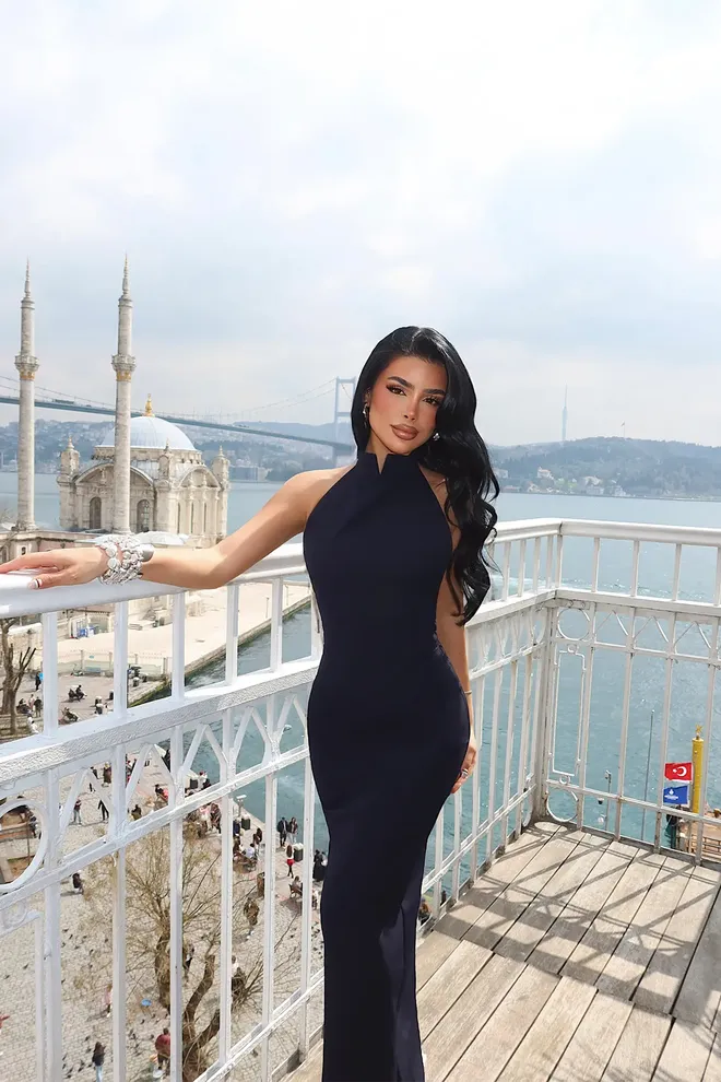 EYYO ATELIER Vestido Azul marinho Elegante Bainha Com Mangas Japonesas Roupas por atacado Sensual