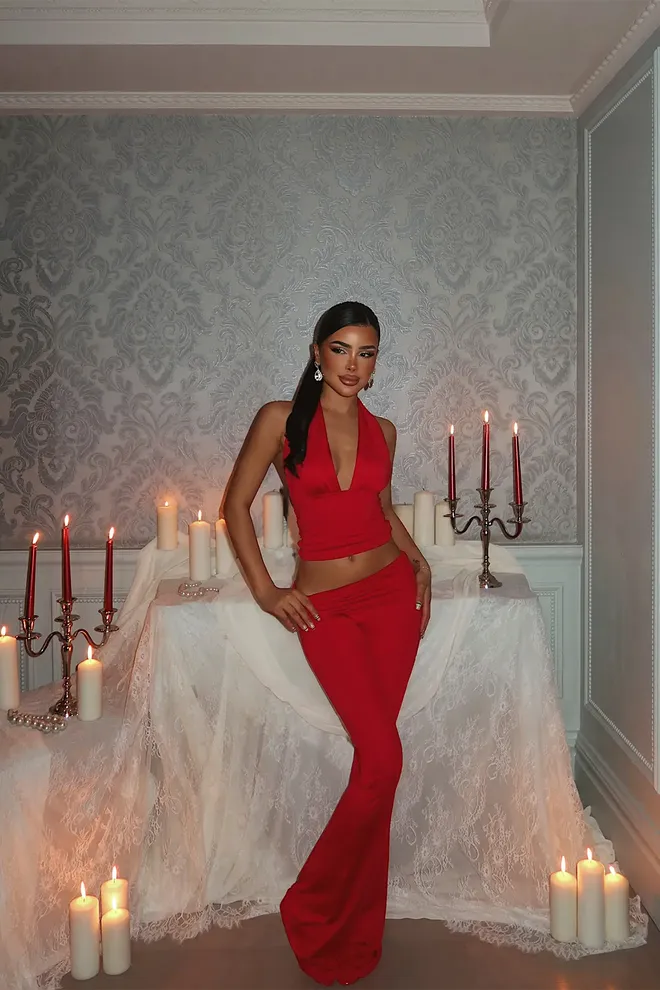 EYYO ATELIER Красный Сексуальный Элегантный Уличная Одежда Поставил Оптовая продажа одежды Сексуальный