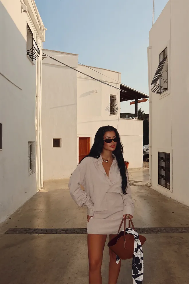 Ilia Conjunto De Falda Beige Ropa al por mayor Elastano