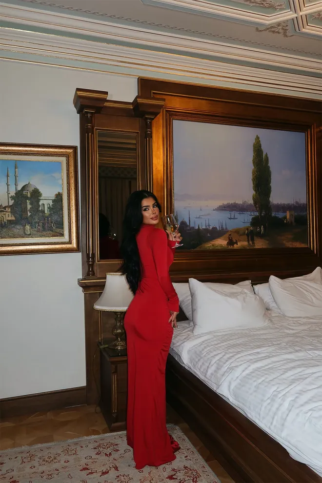 EYYO ATELIER Длинное Платье С Красной Розой Оптовая продажа одежды 4