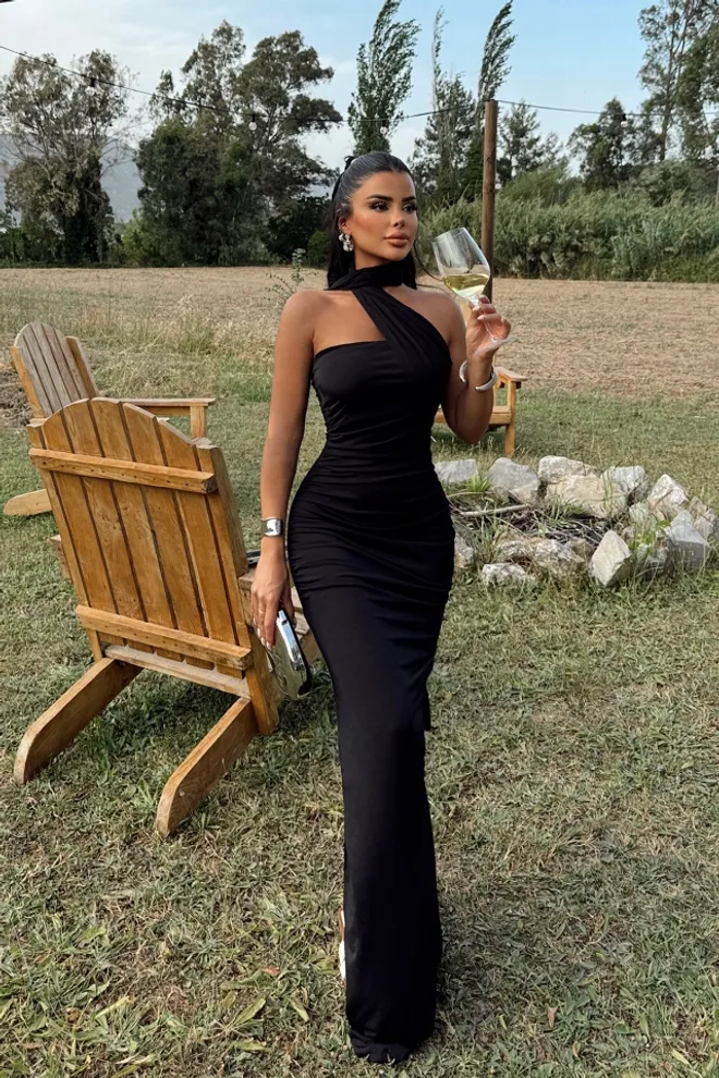 EYYO ATELIER Rochie Fara Bretele Neagra Îmbrăcăminte cu ridicata Sexy
