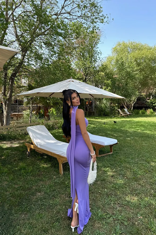 EYYO ATELIER Rochie Mov Fără Bretele Îmbrăcăminte cu ridicata Primăvară