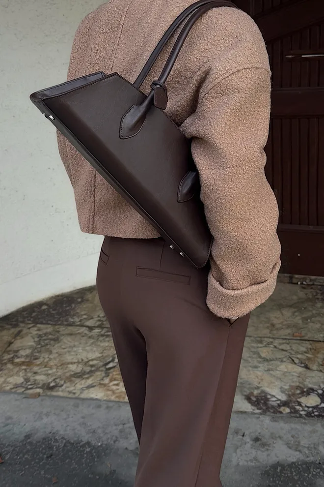 EYYO ATELIER Nersia Leather Bag Brown Wholesale Clothing 0