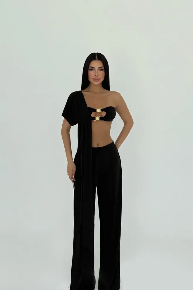 EYYO ATELIER Komplet Balinega Črna Oblačila na debelo Eleganten