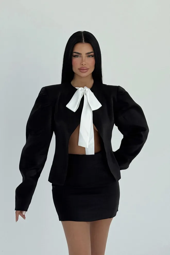 EYYO ATELIER Traje De Falda Negro Ropa al por mayor Elegante