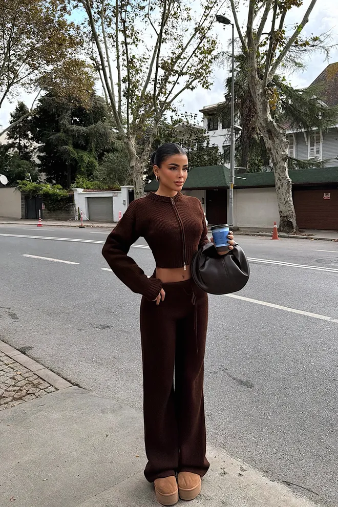 EYYO ATELIER Brown Casual Sport Elegant Suit Wholesale Clothing 1