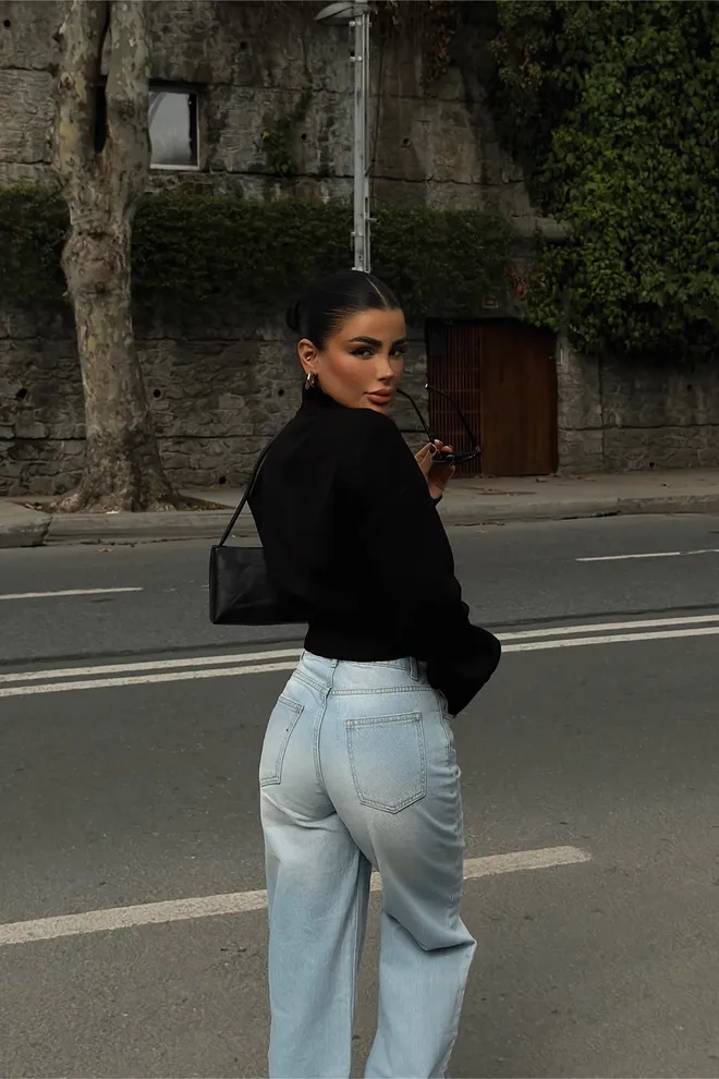 EYYO ATELIER Black Slim Fit Crop Cardigan Zip Up Wholesale Clothing Sexy