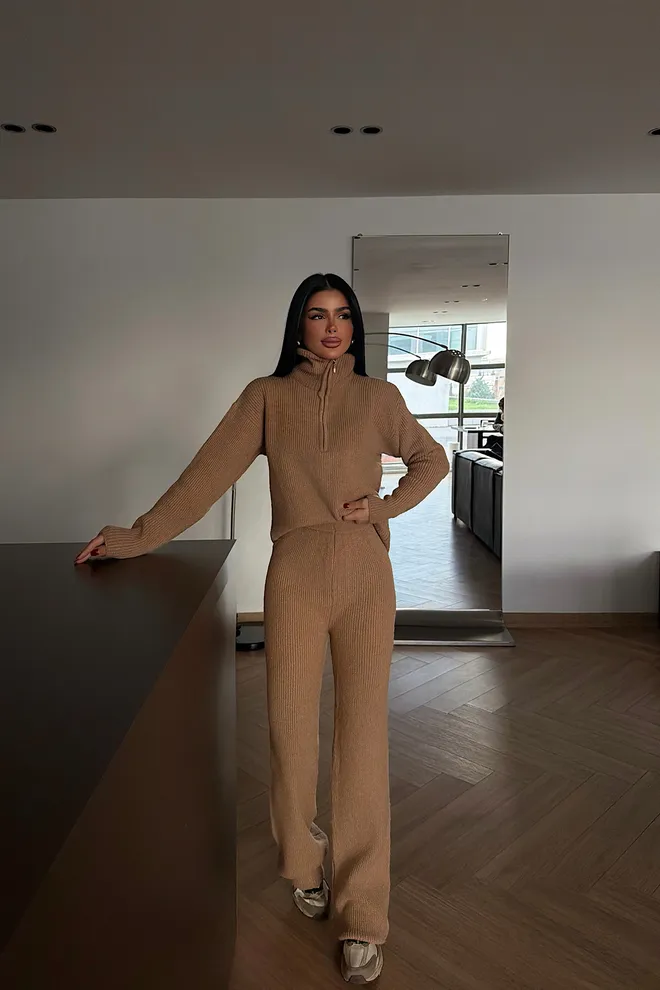 EYYO ATELIER Súprava Béžová Neformálny Skromný Veľkoobchod s oblečením Doma