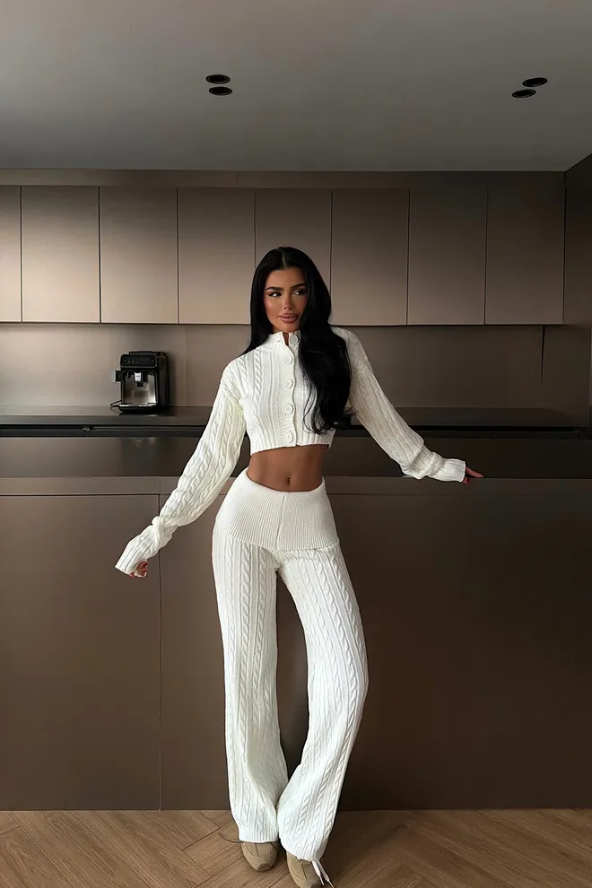 EYYO ATELIER White Elegant Casual Set Wholesale Clothing Modest