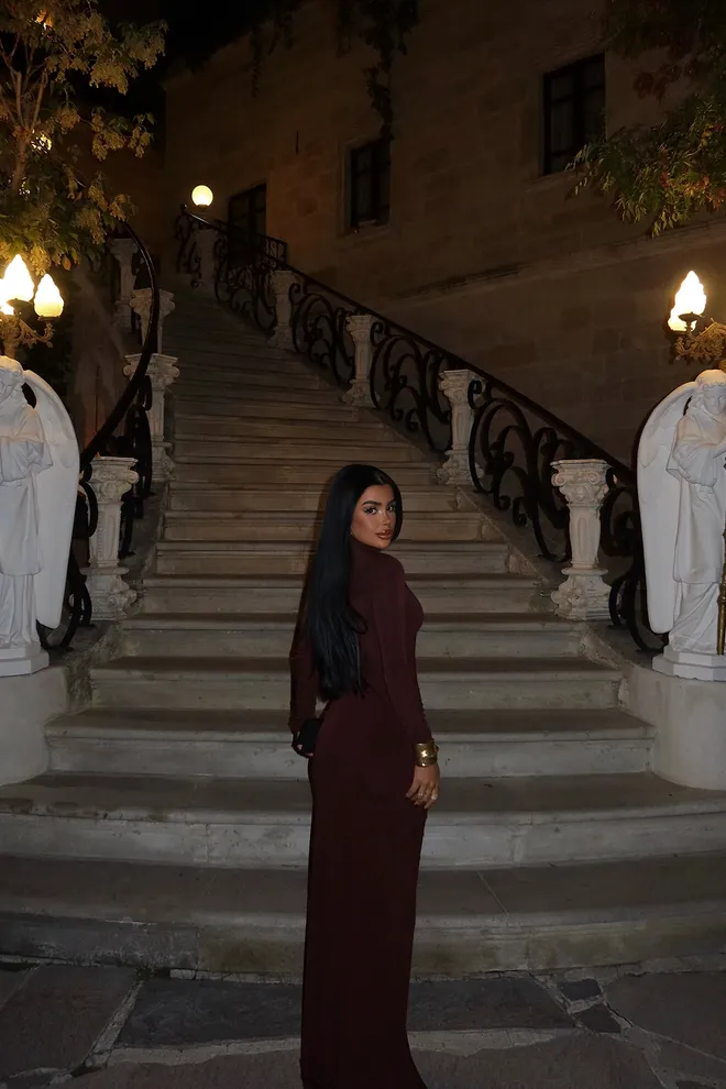 EYYO ATELIER Длинное Платье С Розами Коричневый Оптовая продажа одежды 6