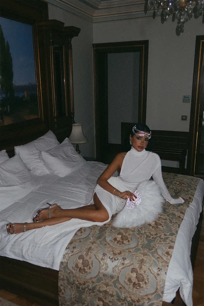 Ilia Vestido Con Detalle De Ventana Blanco Ropa al por mayor Elegante