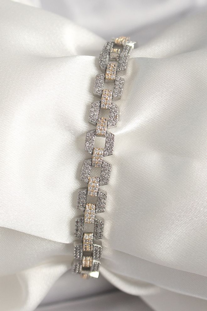 Ebijuteri Γυναικείο Βραχιόλι Με Πέτρινη Αλυσίδα Ζιργκόν Από Ορείχαλκο Μίγμα Χρώματος Χονδρικό εμπόριο ενδυμάτων 0