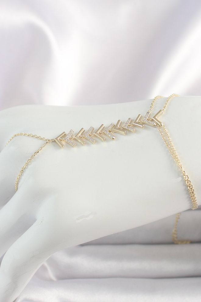 Ebijuteri Ορειχάλκινο Χρυσό Χρυσό Πέτρα Ζιρκόν V Μοντέλο Γυναικείο Shahmeran Χονδρικό εμπόριο ενδυμάτων 0